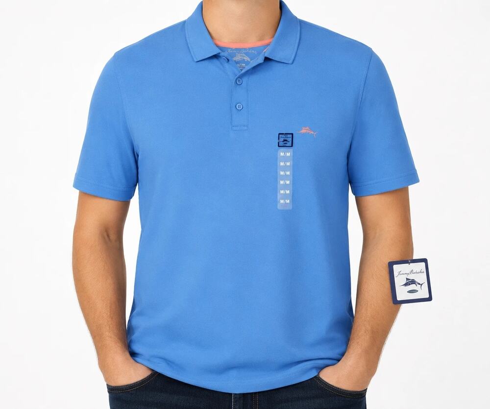 NEW Joe Marlin Polo Shirt Mens Large Blue Unwind Short Sleeve